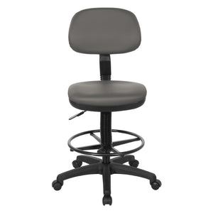 OSP Home Furnishings Sculptured Ergonomic Drafting Chair with Vinyl Upholstery for Studio and Lab Workspaces Dillon Steel DC517V-R112