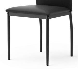 English Elm Contemporary Wood Frame Side Chairs Set of 2 with Durable PU Upholstery, Elegant Dining Accent Black 25 L x 20 W x 9 H B2741P339256