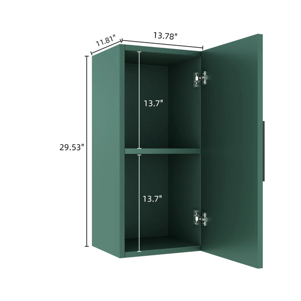 English Elm JOVI Green 14" Wall-Mounted Floating Bathroom Vanity Side Cabinet with Soft-Close Door, Durable W2615P227356