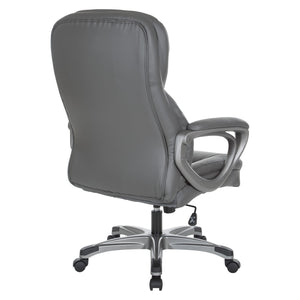 OSP Home Furnishings Exec Bonded Leather Office Chair with Lumbar Support for Executive Home Workspace ECH67707-EC42