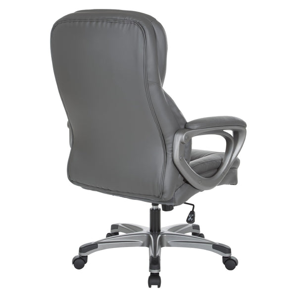 OSP Home Furnishings Exec Bonded Leather Office Chair with Lumbar Support for Executive Home Workspace ECH67707-EC42