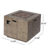 Christopher Knight Home® - Noble House - Wellington Outdoor 33-Inch Square Fire Pit