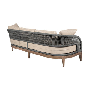 English Elm Orbit Outdoor Three Seat Sofa Eucalyptus Frame with Rope Accents and Taupe Cushions B2736P464822