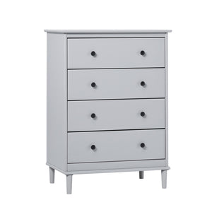 4-Drawer Solid Wood Dresser BR4DDRGY-T Grey BR4DDRGY-T Walker Edison