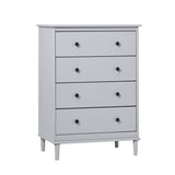 4-Drawer Solid Wood Dresser BR4DDRGY-T Grey BR4DDRGY-T Walker Edison