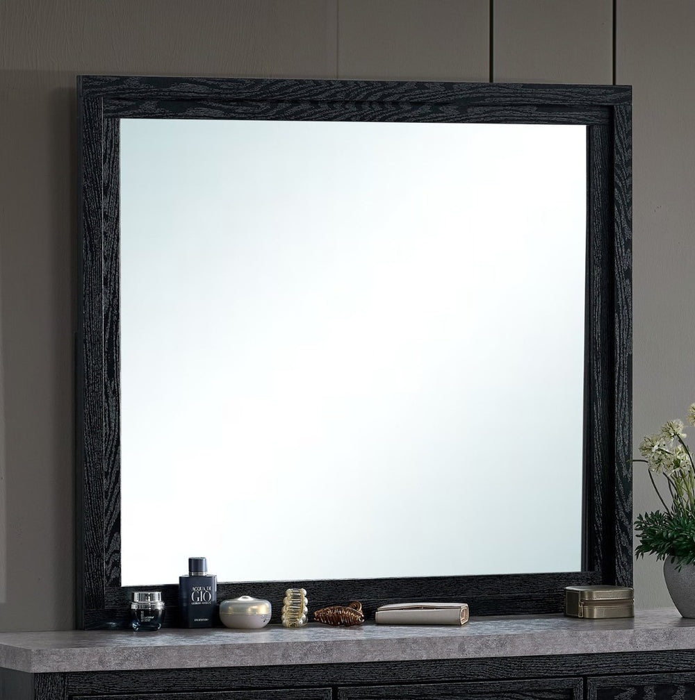 English Elm Grande Black Wood Grain Laminate Bedroom Mirror with Low Distortion Glass Modern Frame B078P497911