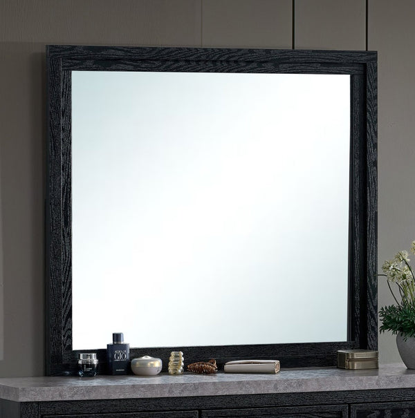 English Elm Grande Black Wood Grain Laminate Bedroom Mirror with Low Distortion Glass Modern Frame B078P497911