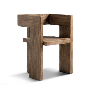 English Elm Avenel Reclaimed Elm Sculptural Accent Chair Wabi-sabi Solid Wood Architectural Statement Brown B2719P474444