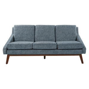 OSP Home Furnishings Mid-century Open Arm Loveseat with Solid Wood Legs and Plush Fiber Cushions Sofa Navy SL4433R-MC3