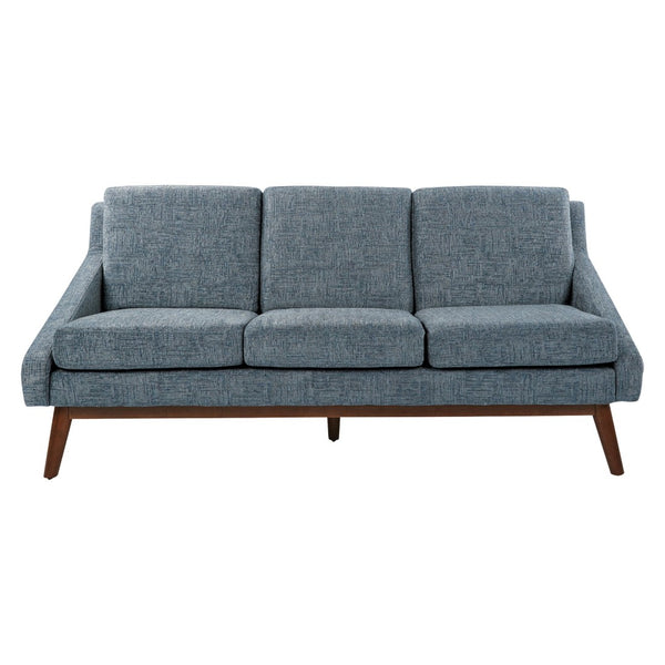 OSP Home Furnishings Mid-century Open Arm Loveseat with Solid Wood Legs and Plush Fiber Cushions Sofa Navy SL4433R-MC3