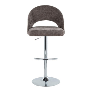 English Elm Adjustable Swivel Barstools Set of 2 Fabric Seat Black Metal Base Kitchen Counter Dark Grey B202S02006