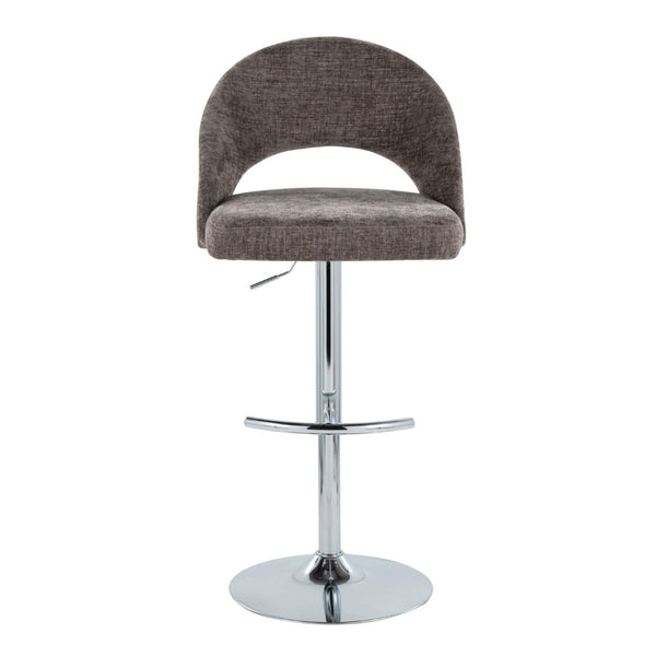 English Elm Adjustable Swivel Barstools Set of 2 Fabric Seat Black Metal Base Kitchen Counter Dark Grey B202S02006