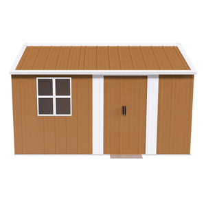 English Elm 12x8 Galvanized Steel Outdoor Storage Shed Weatherproof Backyard Tool Organizer W2700P344178