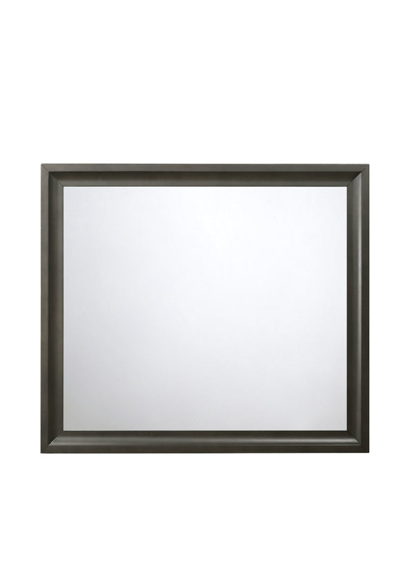 English Elm Soteris Antique Gray Beveled Mirror with Synthetic Wood Frame — Timeless Rectangular Accent for Home Décor B2726P261851