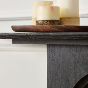 English Elm 47.24 Inch Narrow Console Table with Loopback Design, Modern MDF Entryway Sofa Table Black W2582P279963