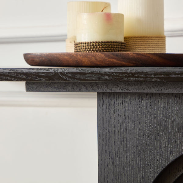 English Elm 47.24 Inch Narrow Console Table with Loopback Design, Modern MDF Entryway Sofa Table Black W2582P279963