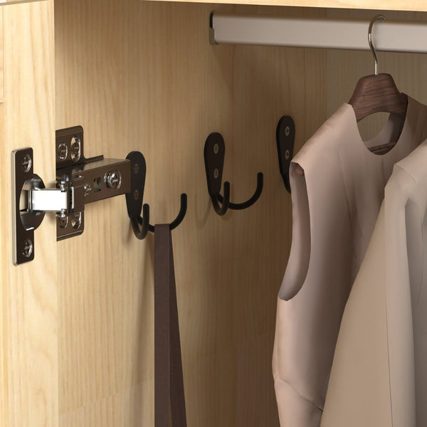 English Elm 4 Door Wooden Wardrobe Cabinet with Led Sensor Light Mirror and Drawers for Bedroom W409S00006