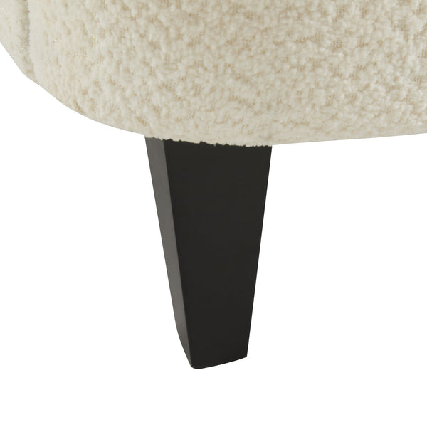 English Elm Christopher Knight Home® - Gerald Boucle Upholstered Club Chair with Tapered Birch Legs, Tonal Piping and Cozy Texture Off-White+Black 32.25 L x 27.75 W x 20.75 H N776P243710W
