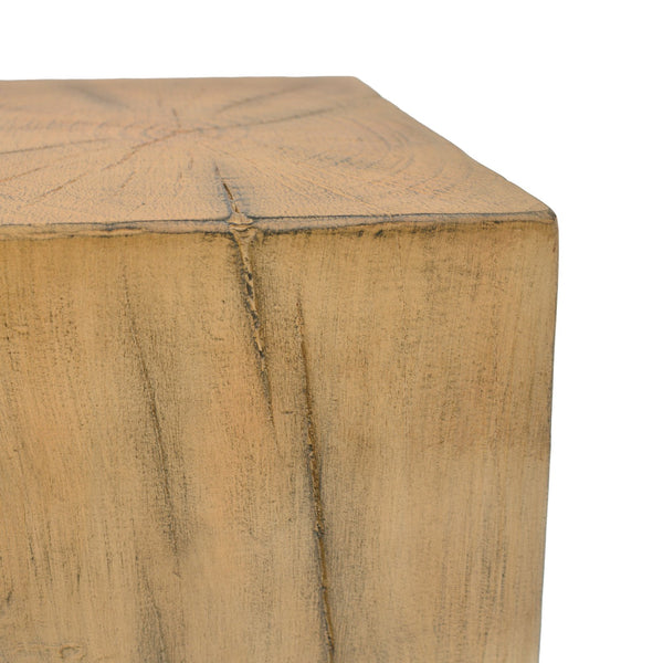 English Elm Christopher Knight Home® - Wood-Look Square-Column End Table 33.75" H with Distressed Wood-Like Finish, Durable MGO Fiberglass Blend Natural N770P284172N
