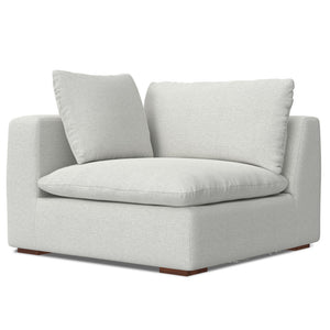 English Elm Jasmine Cloud Grey Corner Sectional Sofa & Ottoman — Handcrafted Performance Fabric, Reversible Cushions (96) B136P199246