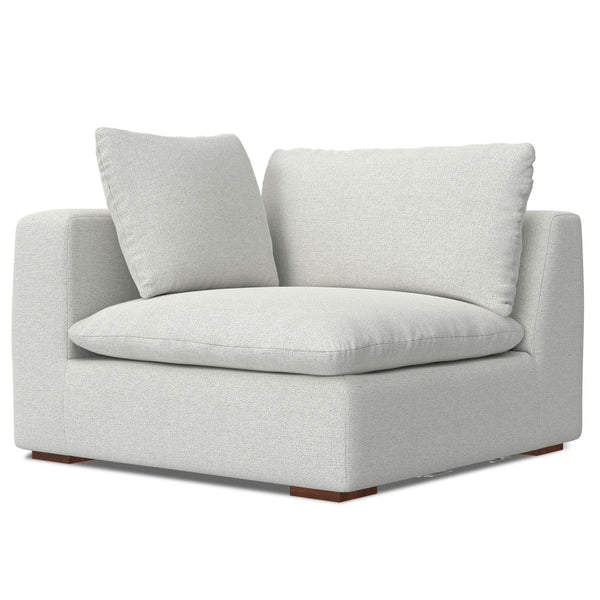 English Elm Jasmine Cloud Grey Corner Sectional Sofa & Ottoman — Handcrafted Performance Fabric, Reversible Cushions (96) B136P199246