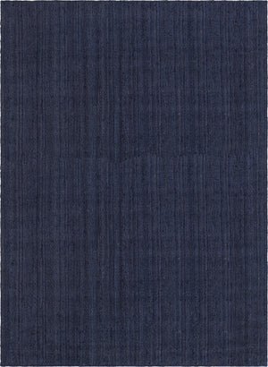 Unique Loom Braided Jute Dhaka Hand Woven Solid Rug Navy Blue,  12' 2" x 16' 1"