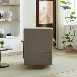 English Elm 29.13"w Boucle Swivel Accent Chair Open Back 360 Rotation Modern Lounge Seating Gray W3188P417948