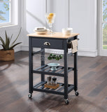 OSP Home Furnishings Hampton Kitchen Cart Blue Blue