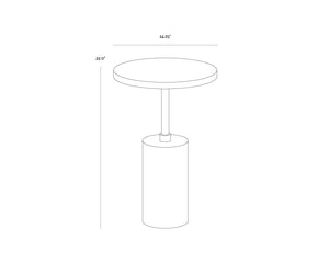 Sunpan SALDO Sculptural End Table - Industrial Chic Accent Piece with Concrete & Travertine Finish for Any Space 112582