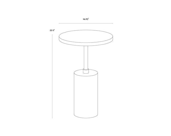 Sunpan SALDO Sculptural End Table - Industrial Chic Accent Piece with Concrete & Travertine Finish for Any Space 112582