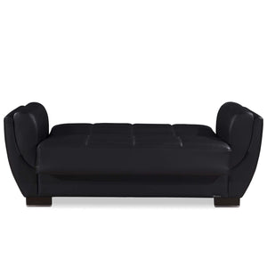 English Elm PrimeNest NimbusFlow Convertible Upholstered Loveseat with Storage, Chenille Comfort, Space-Smart Design Black PU B030P281743