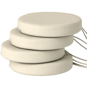 English Elm Soft Round Dining Chair Cushions Set of 4 with Washable Covers and Foam Padding Cream White T3971P443064