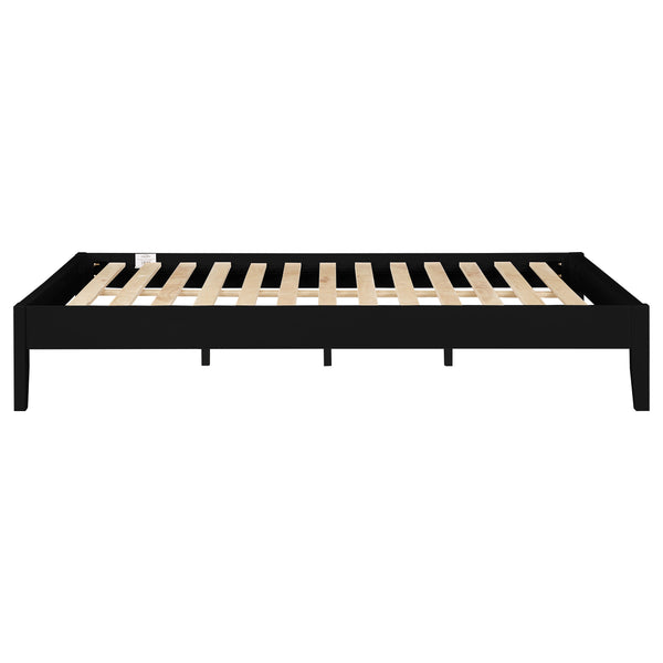 English Elm Ridgeview Dark Cocoa Queen Storage Panel Bed - Sleek Low-Profile Black Frame, No Box Spring Needed B062S00858