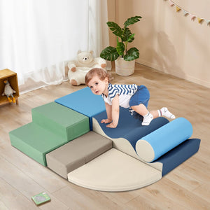 English Elm Soft Foam Toddler Climbing Playset Six Piece Indoor Active Crawling Structure for Kids N710P223031D