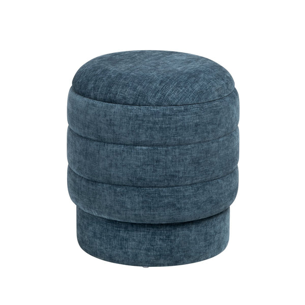 Crestview Collection Modern Storage Ottoman - Stylish Chenille Furniture For Living Room, Bedroom & Entryway Organization Navy Mdf Evfzr3996dnm
