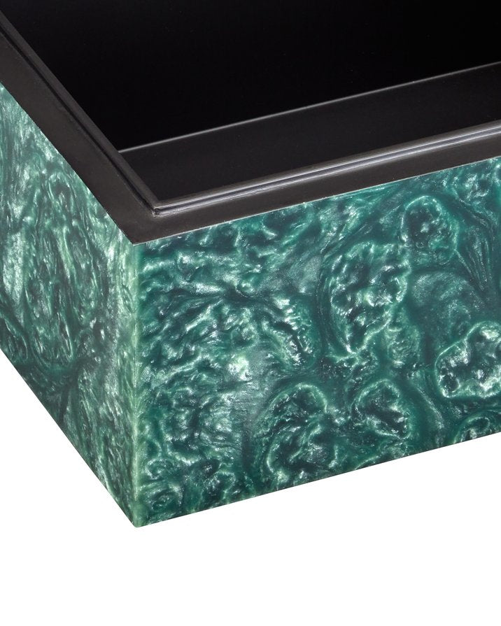Currey & Company Rina Box: Elegant Decorative Storage With Mesmerizing Organic Patterns For Your Cherished Items Green Composite ,Engineered Wood 1200-1023-currey-company
