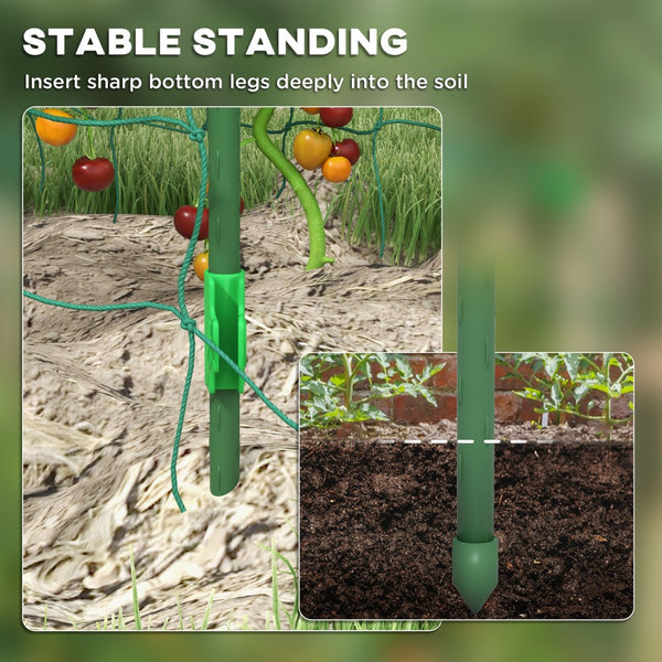 English Elm Outsunny A-frame Garden Arch Trellis Coated Steel Net Supports Climbing Vegetables W2225P174480