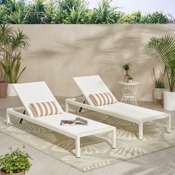 English Elm Christopher Knight Home® - Cape Coral Chaise Lounge Set Of 2 - Stylish, Adjustable, And Durable Outdoor Seating For Comfort 57592.00WHIMP2