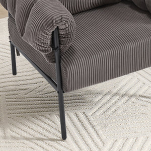 English Elm TS Modern decorative chair with plush teddy fleece upholstery and gold metal legs for luxe comfort and style DARK GREY W2311P308069