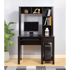 English Elm Student Desk With Hutch – Compact Home Office Writing Desk For Small Spaces In Red, Cocoa, Espresso B107P269932-GIGA