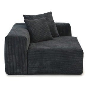 English Elm Pixel Modern Modular Sofa - Stylish Black Corduroy L-Shaped Sectional 4-Seater For Versatile Comfort B341S00024-GIGA