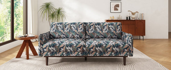 English Elm Modern Chenille Loveseat with Pocket Spring Cushions and Rubberwood Legs for Living Room Green N763P347228F