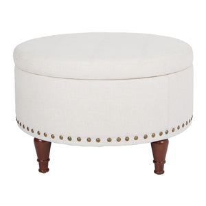 OSP Home Furnishings Alloway Storage Ottoman Linen