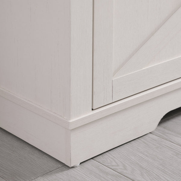 English Elm Farmhouse 60" TV Stand for 65-70" TVs, 33" High Highboy Console with Sliding Barn Doors, Rustic Storage W3151P264500