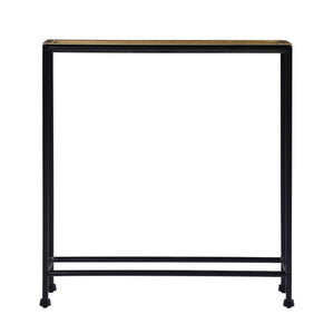 English Elm Trenton Antique Bronze Metal Side Table with Removable Tray Top, Slim Space-Saving Accent Table (24.5") B050P364433