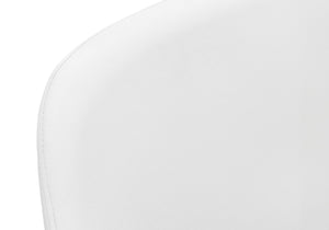 English Elm Dining Chair Set of 2 Upholstered Faux Leather with Vertical Tufting Padded Seat Tapered Legs White 28 L x 27 W x 24 H B2710P218837