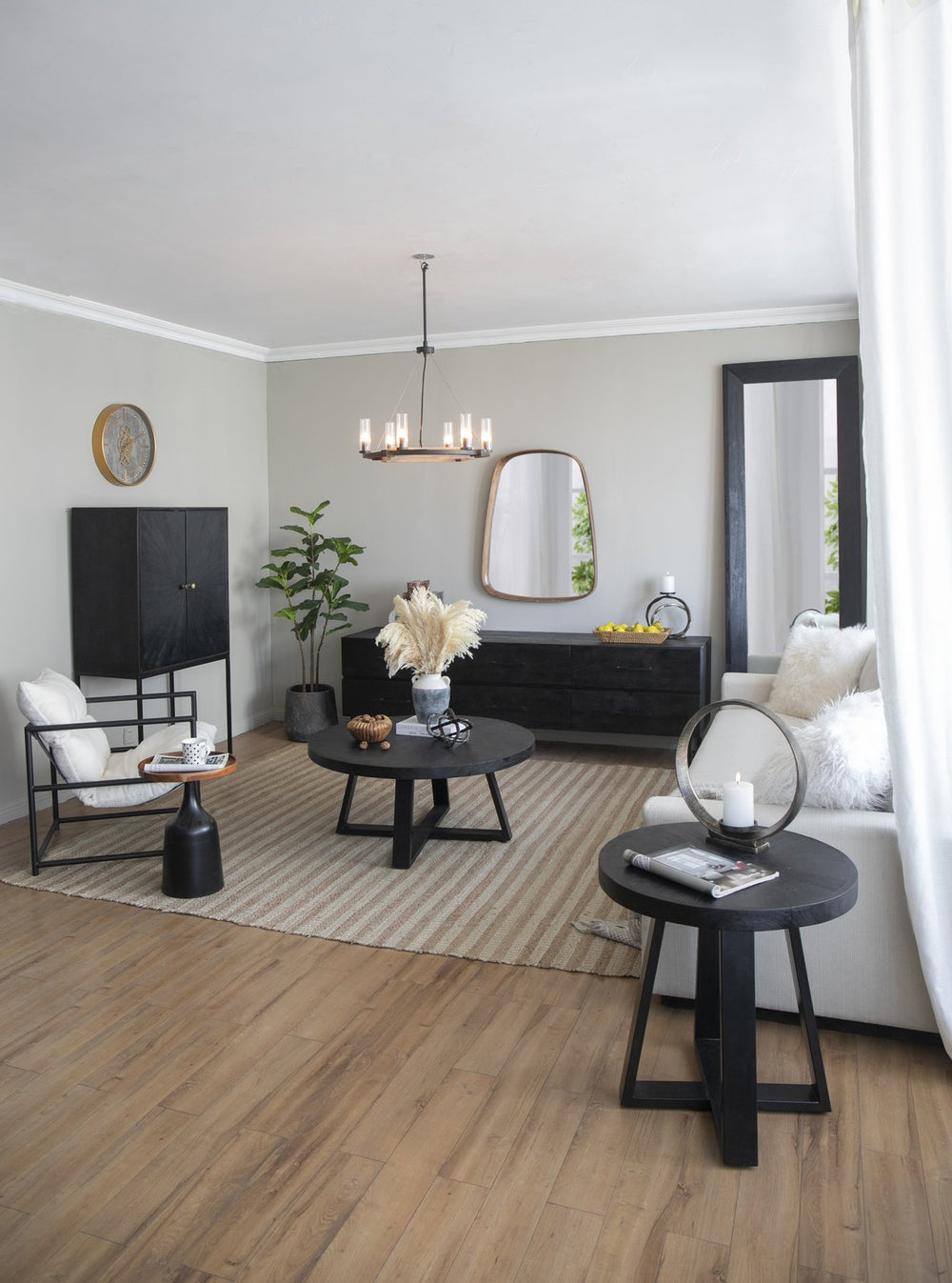 English Elm 29.5x4.7x90.6" Black Full Length Mirror — Sleek Rectangular Frame, Tall 90" Statement Piece for Home Decor W2078P318430