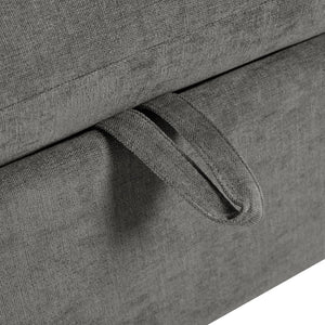 English Elm U_style Modular U-shaped Sectional Sofa with Storage Ottomans Linen Polyester 6 Seat Gray WY000462AAE