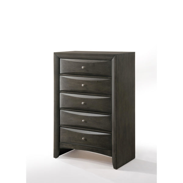 English Elm Ireland Eight-Drawer Dresser with Okume Veneer Top, Brushed Nickel Knobs and Durable Wood Frame Gray 53 L x 35 W x 20 H B2726P257383