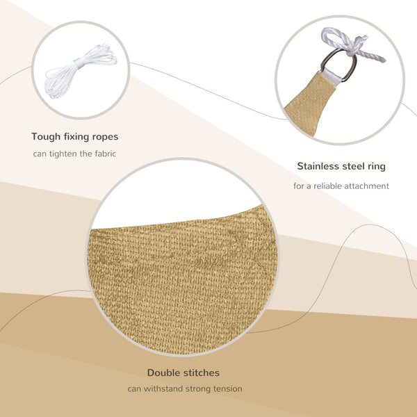 English Elm Outsunny 13' X 20' Rectangle Sun Shade Sail Canopy For Patios, Decks & Pools - Uv Protection Included W2225P200912-GIGA